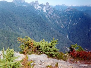 Another view looking north towards Lions Ears, Mount Strachan 1995-09.